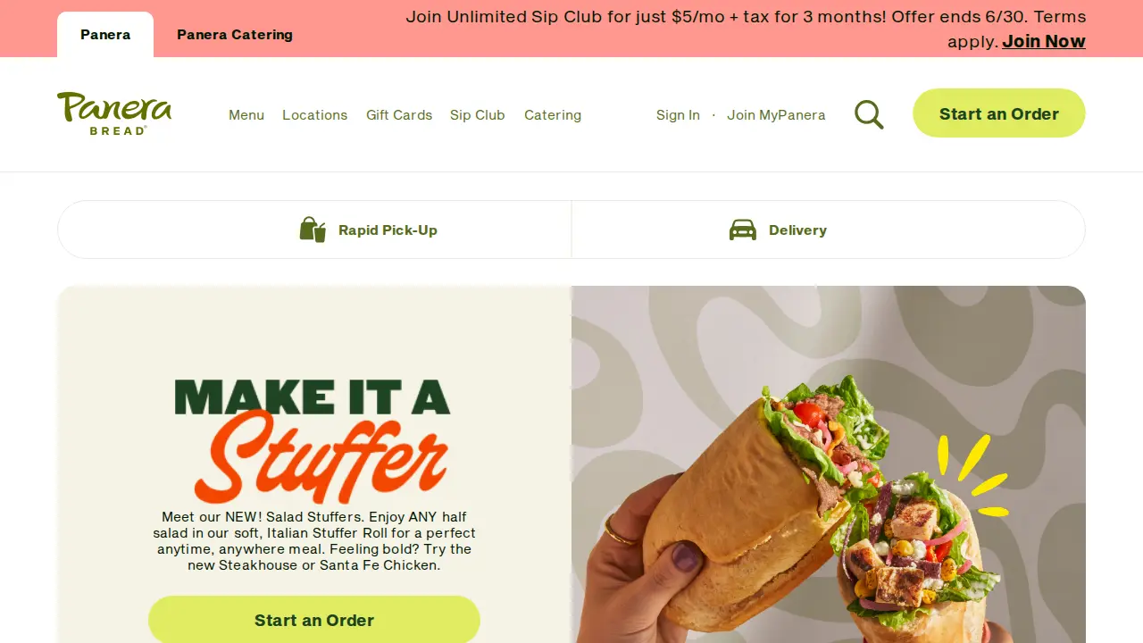 Panera Bread page