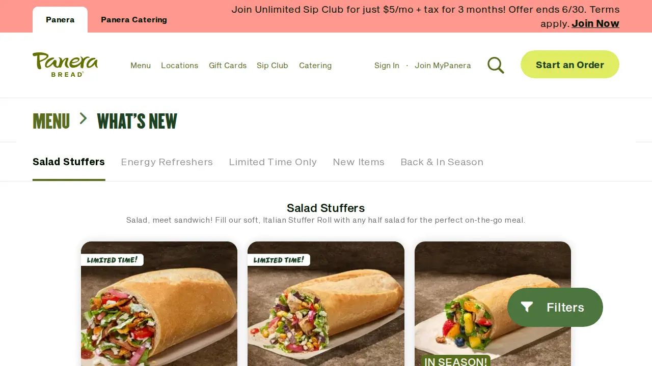 Panera Bread page