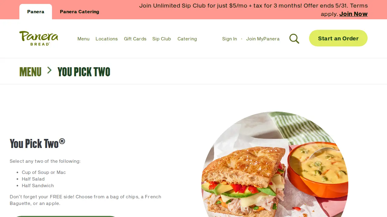 Panera Bread page