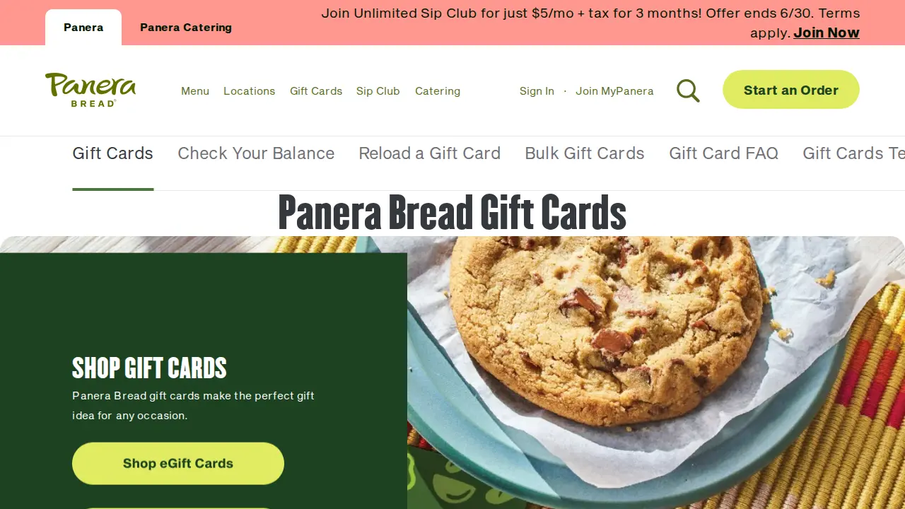 Panera Bread page