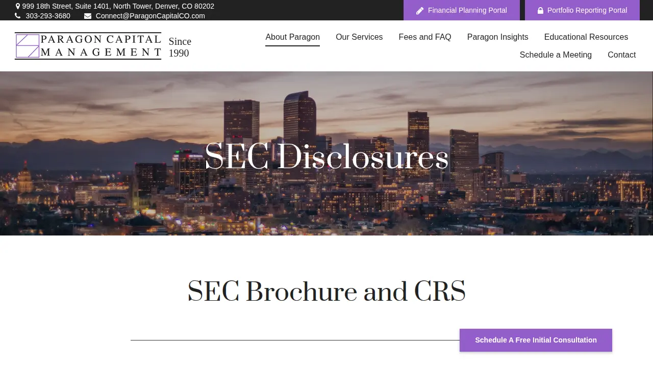 Paragon Capital Management page