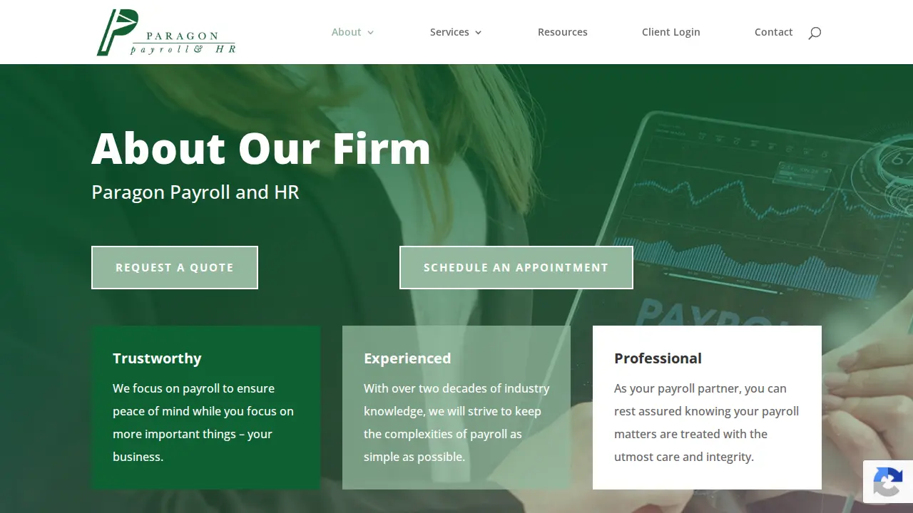 Paragon Payroll & HR page