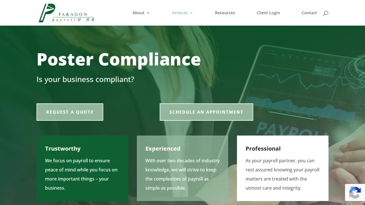 Paragon Payroll & HR page