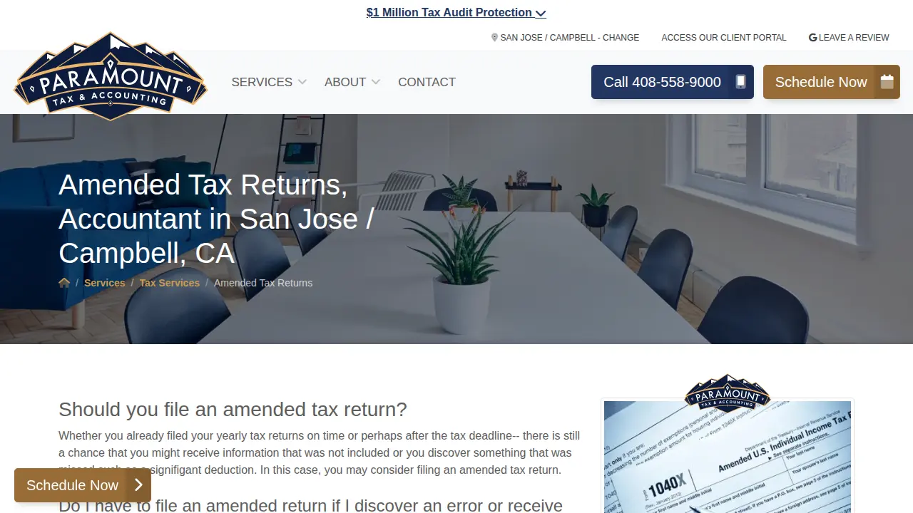 Paramount Tax & Acctg - Los Gatos page