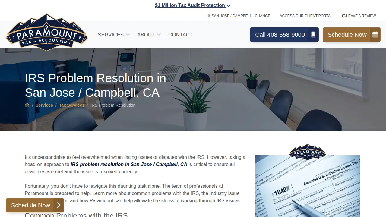 Paramount Tax & Acctg - Los Gatos page