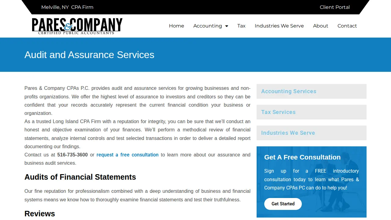 Pares and Company CPAs P.C. page