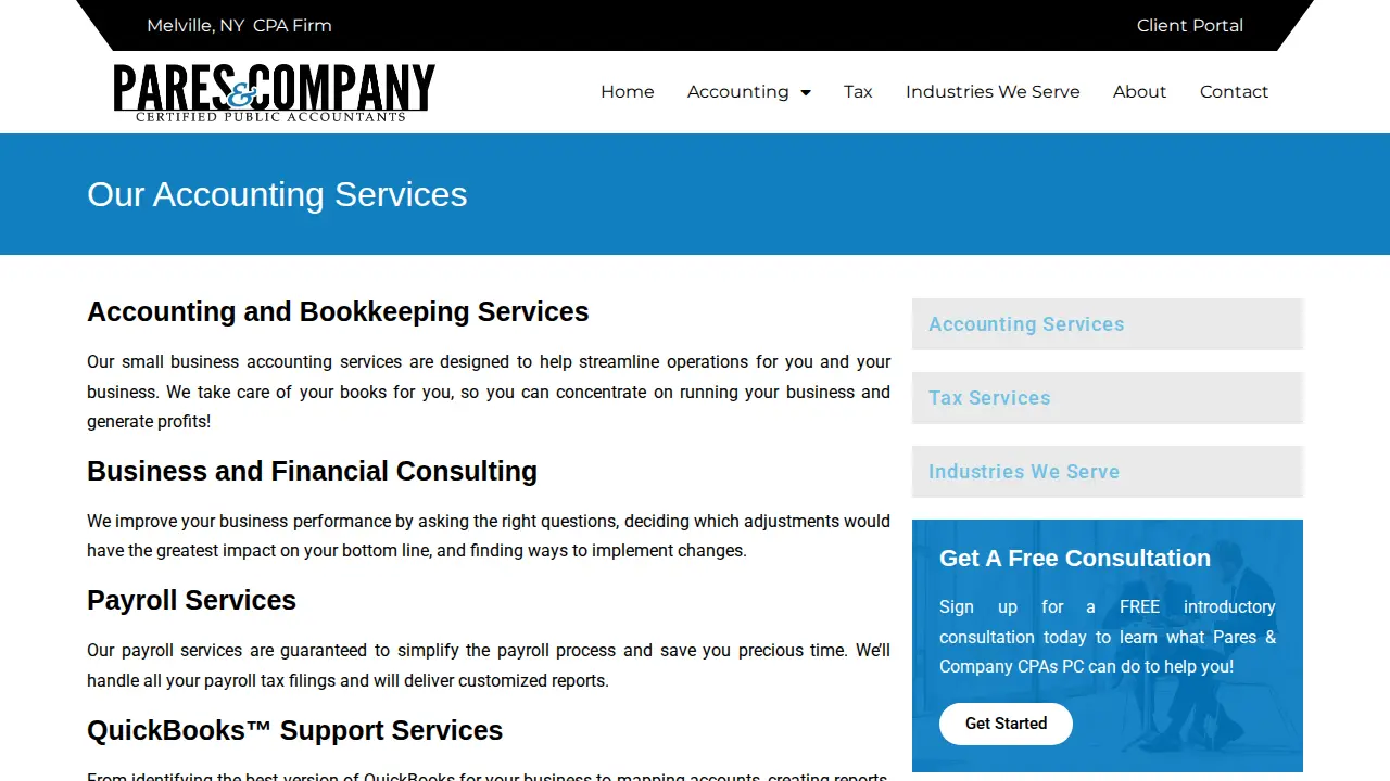 Pares and Company CPAs P.C. page