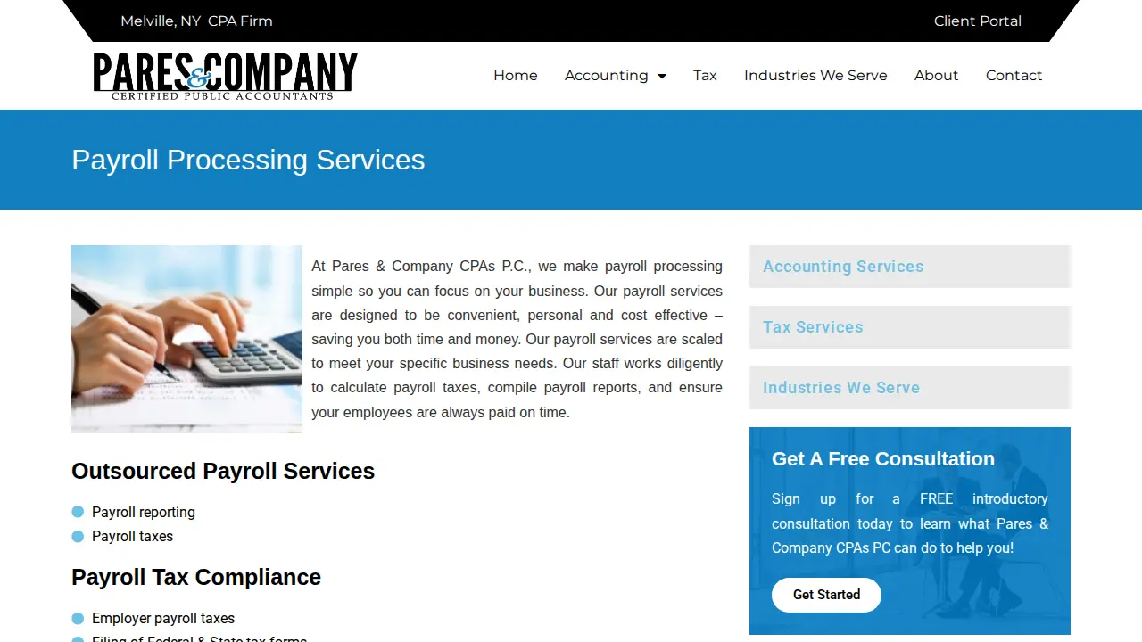 Pares and Company CPAs P.C. page