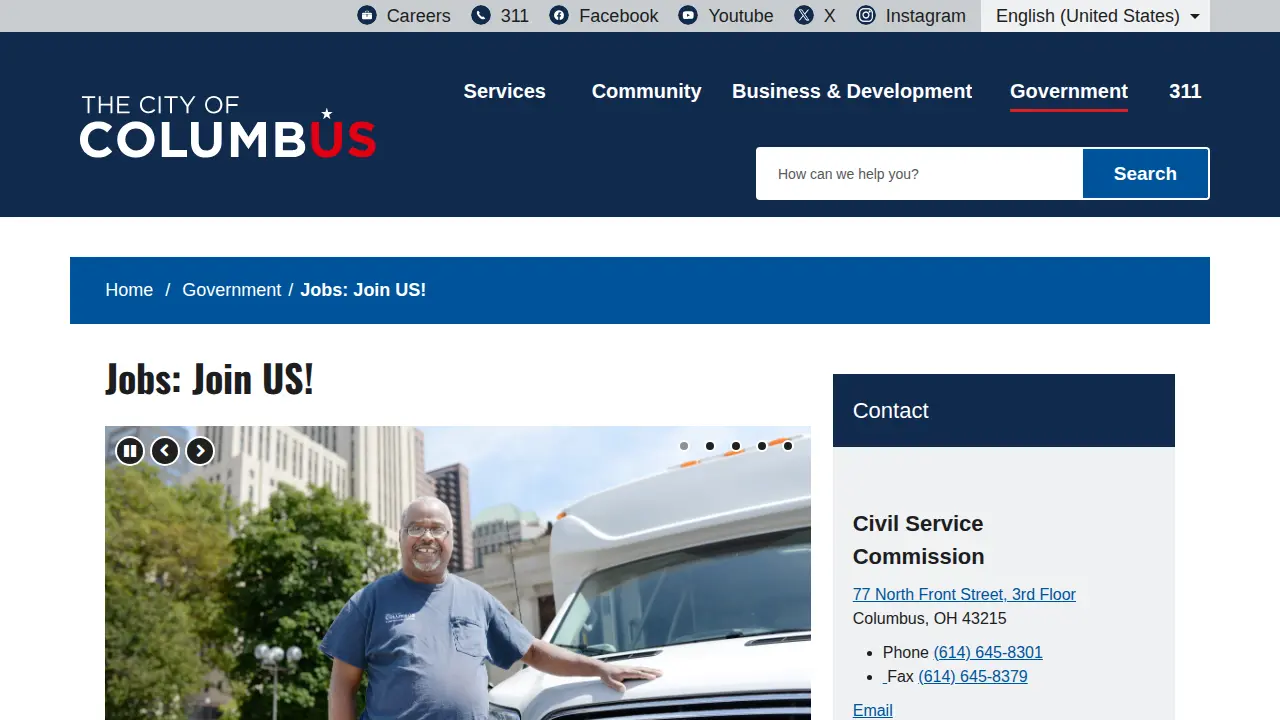 City of Columbus Division of Parking Services page