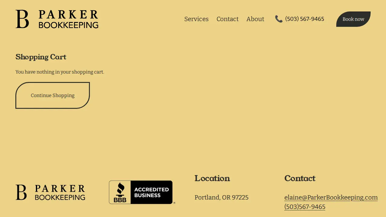 Parker Bookkeeping page