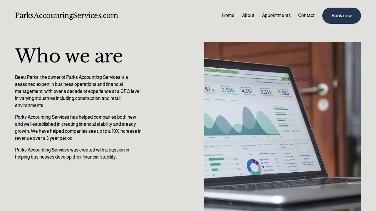 Parks Accounting Services page