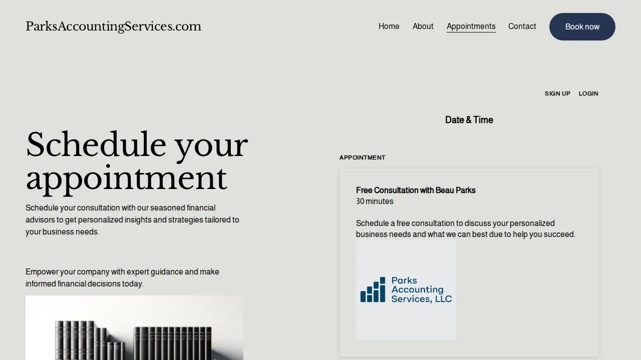 Parks Accounting Services page