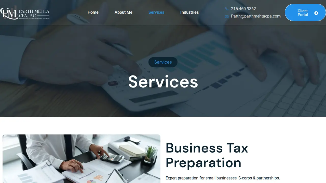 Parth Mehta, CPA, PC page