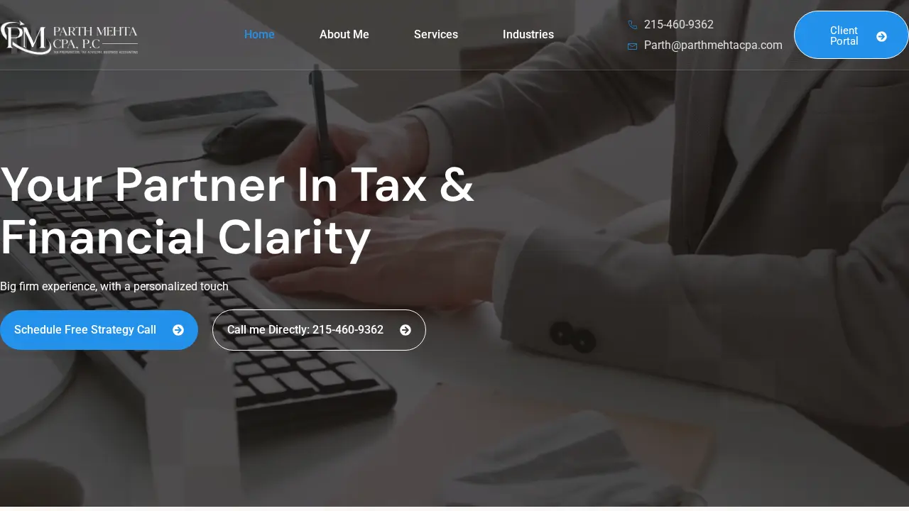 Parth Mehta, CPA, PC website