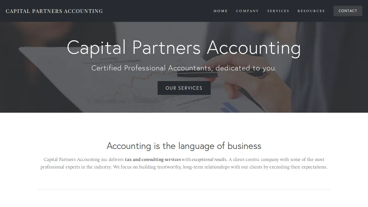 Capital Partners Accounting page