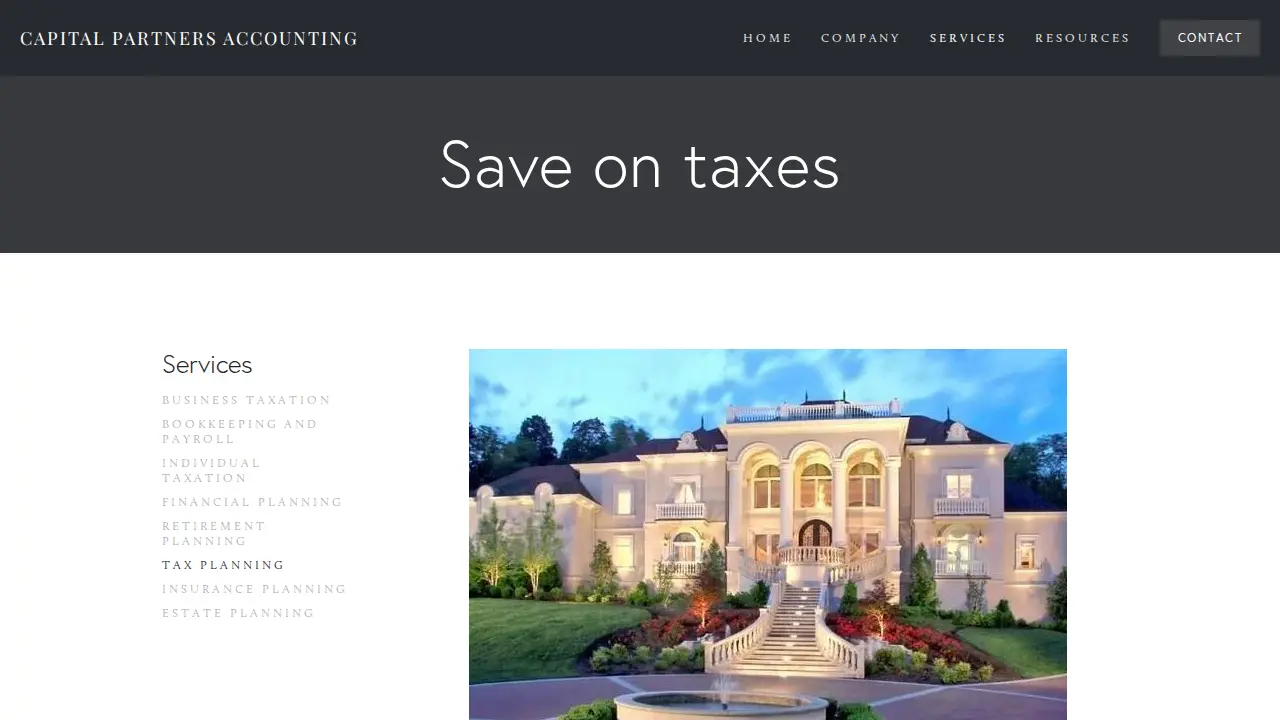 Capital Partners Accounting page
