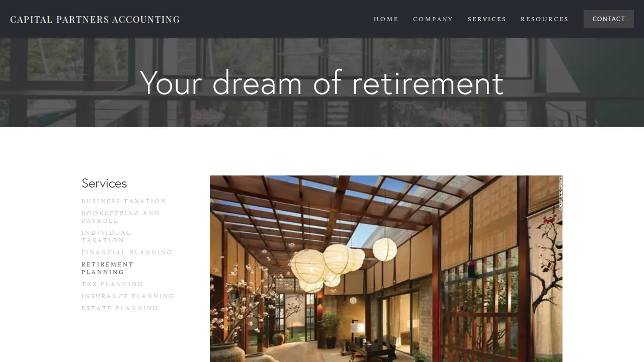 Capital Partners Accounting page