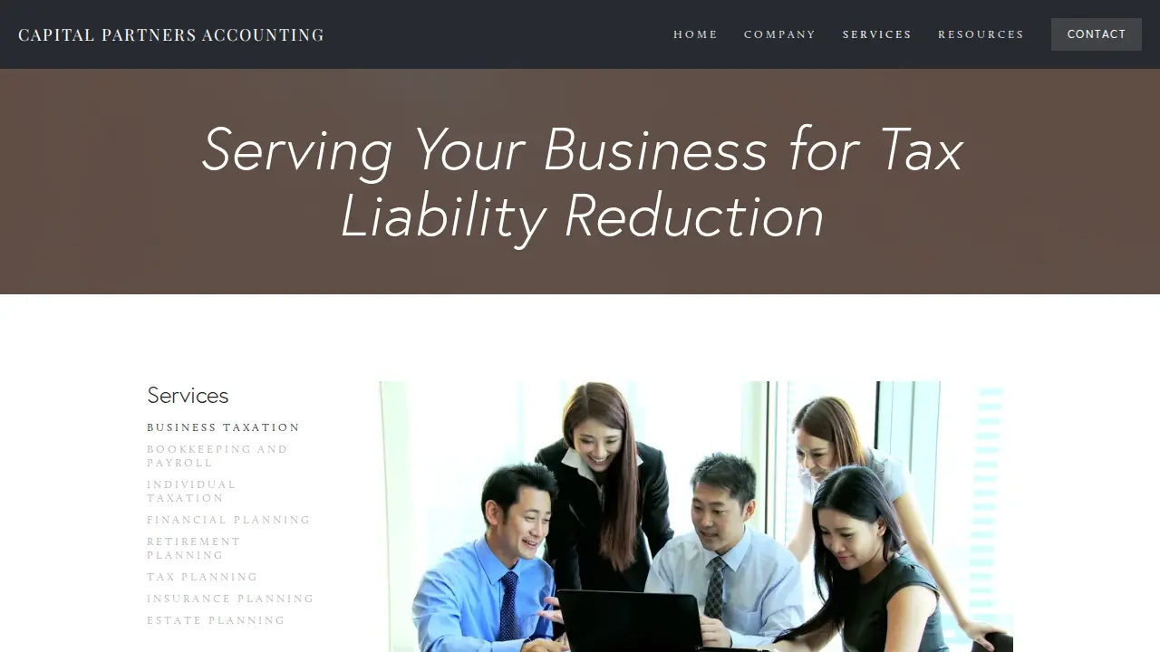 Capital Partners Accounting page