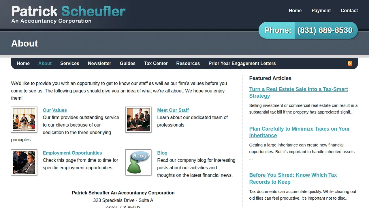 Patrick Scheufler Accountancy page