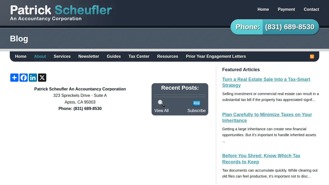 Patrick Scheufler Accountancy page