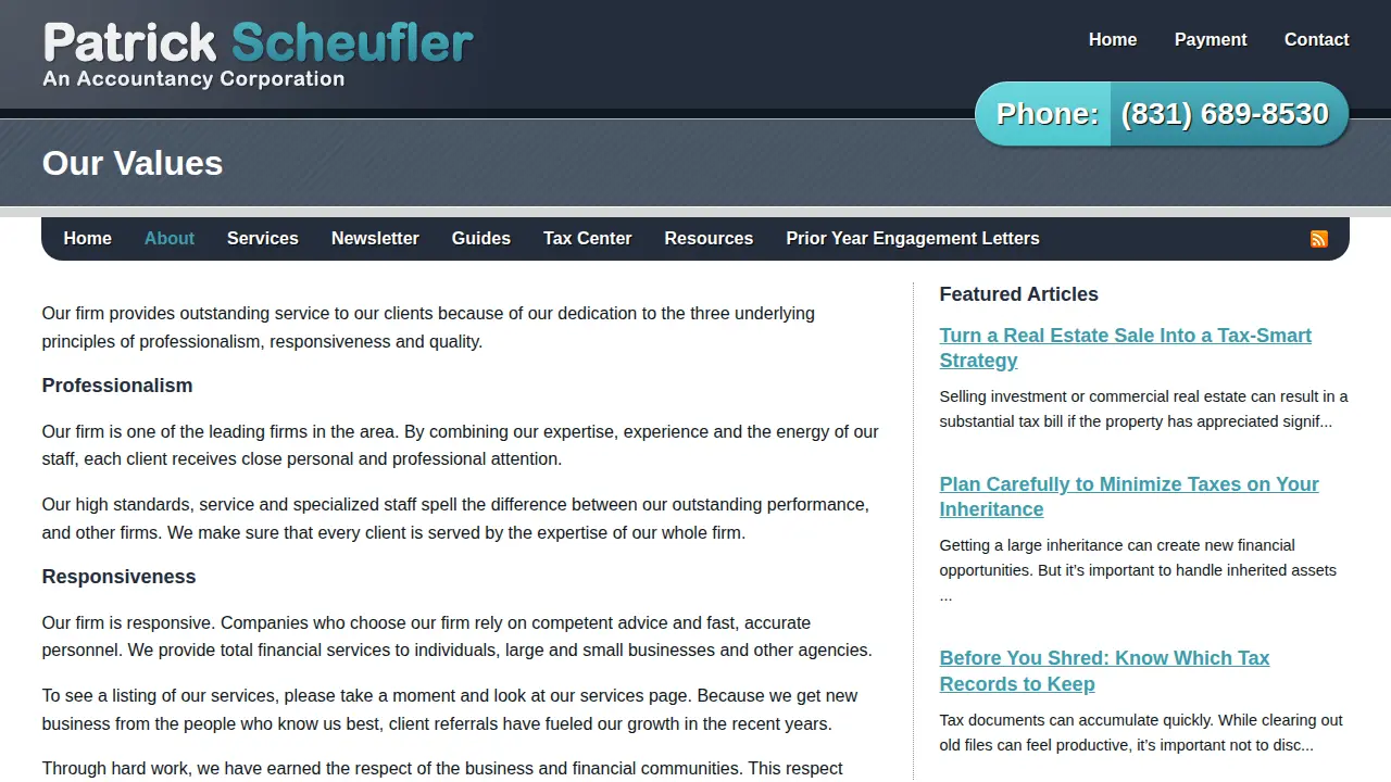 Patrick Scheufler Accountancy page