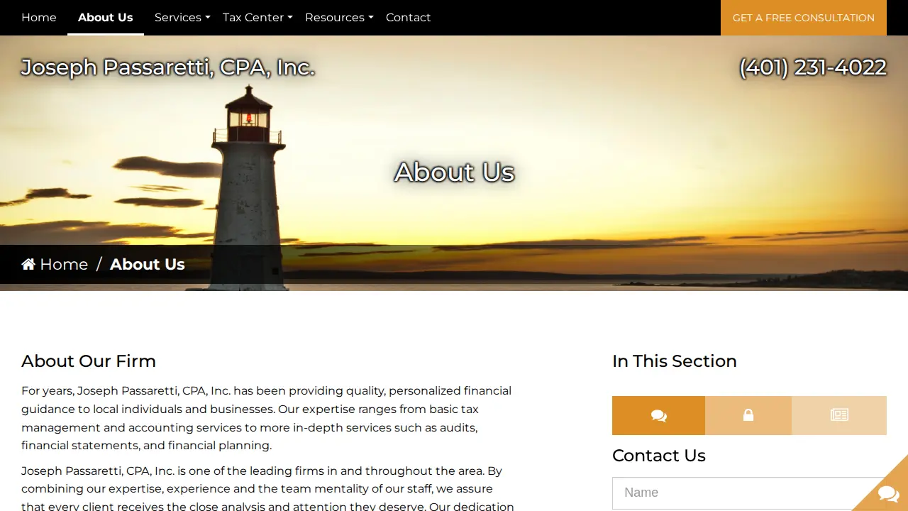 Joseph Passaretti CPA Inc page
