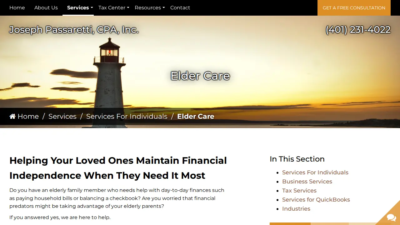 Joseph Passaretti CPA Inc page