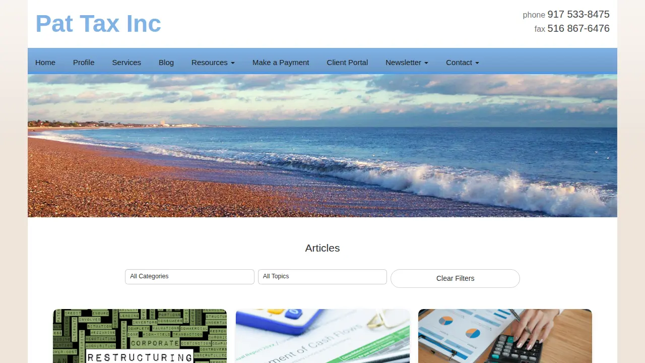 Pat Tax Inc page