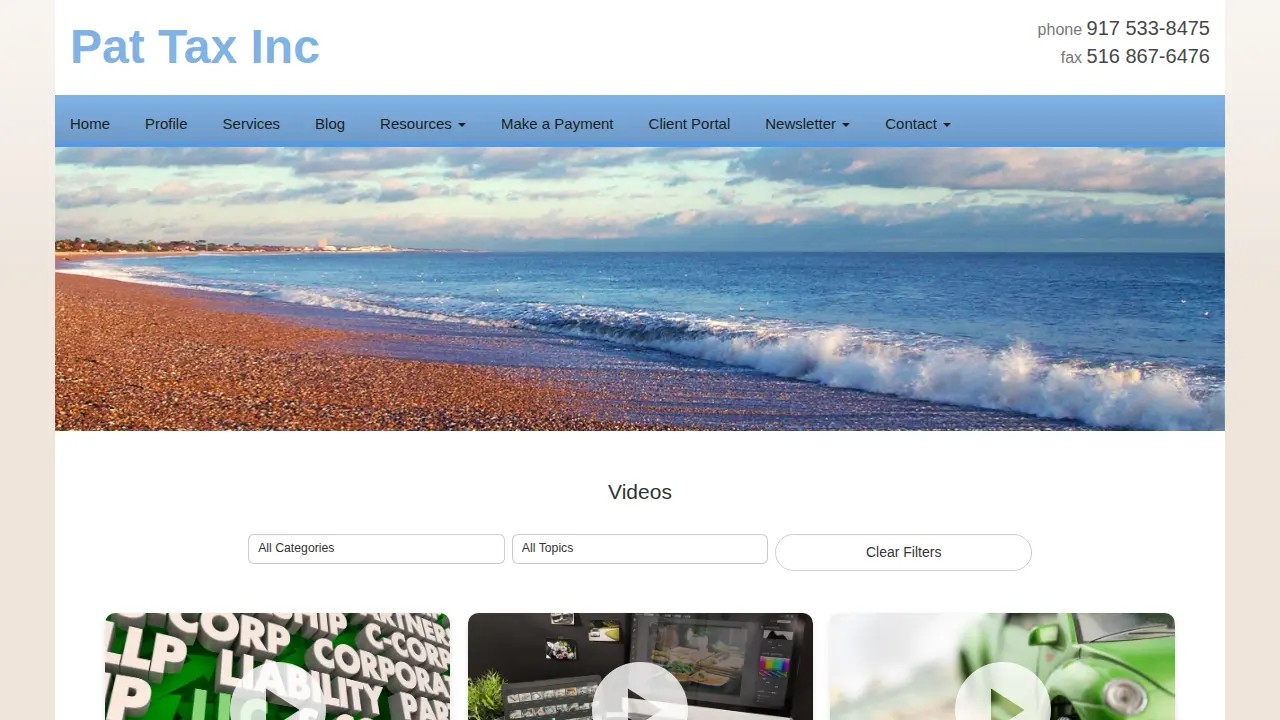 Pat Tax Inc page