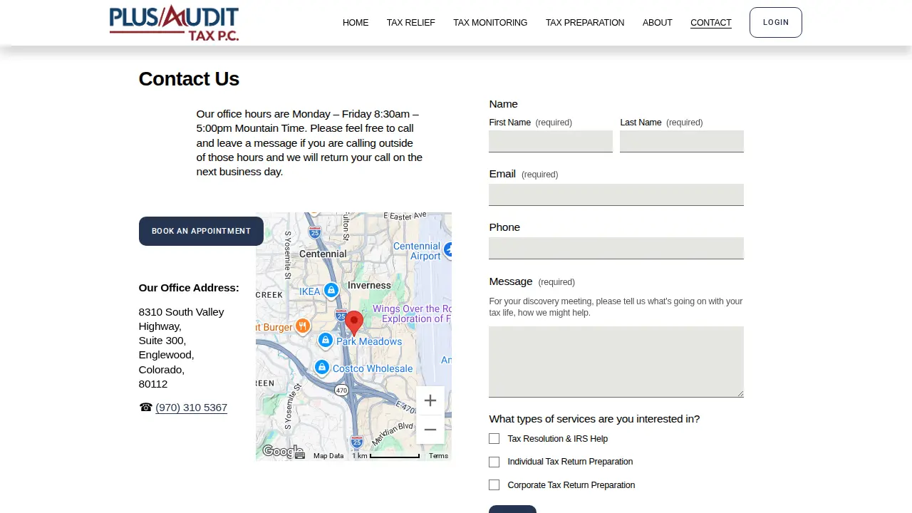 PLUS/AUDIT TAX P.C. page