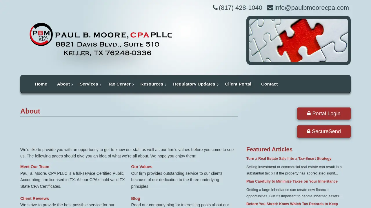 Paul B. Moore, CPA PLLC page