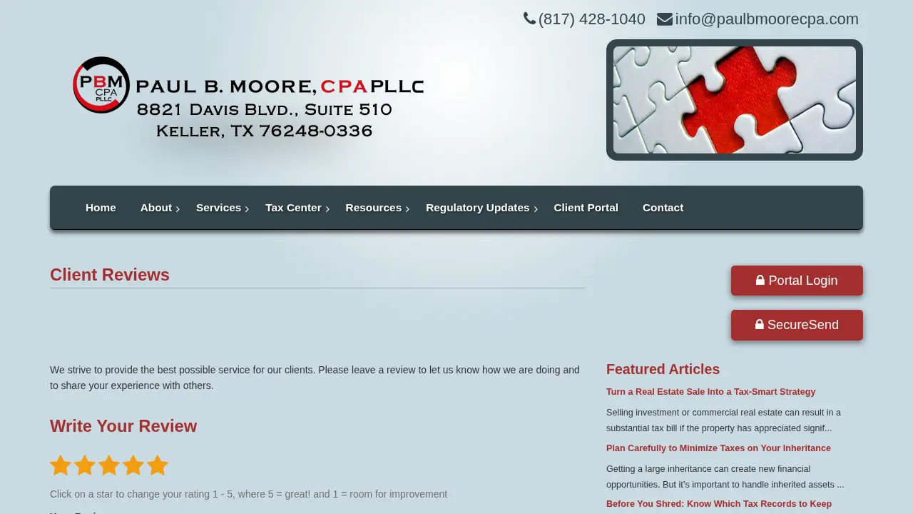 Paul B. Moore, CPA PLLC page