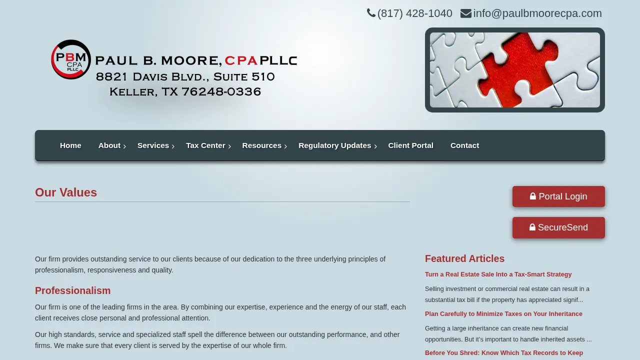 Paul B. Moore, CPA PLLC page