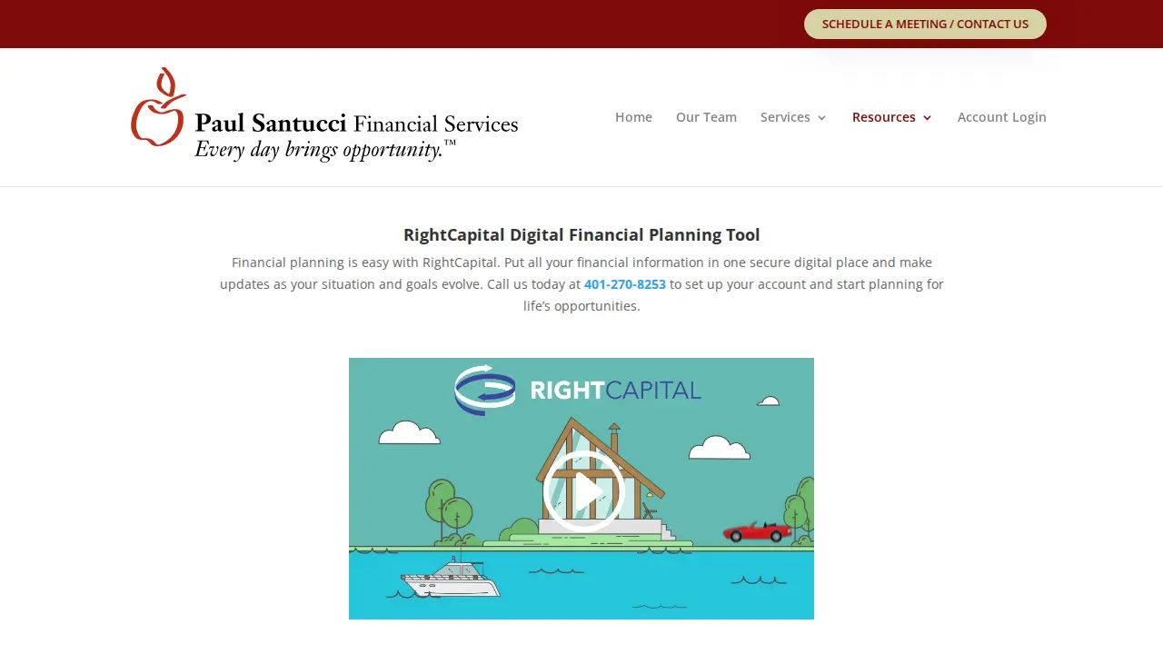 Paul Santucci Financial page