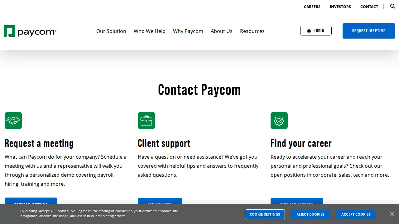 Paycom Columbus page