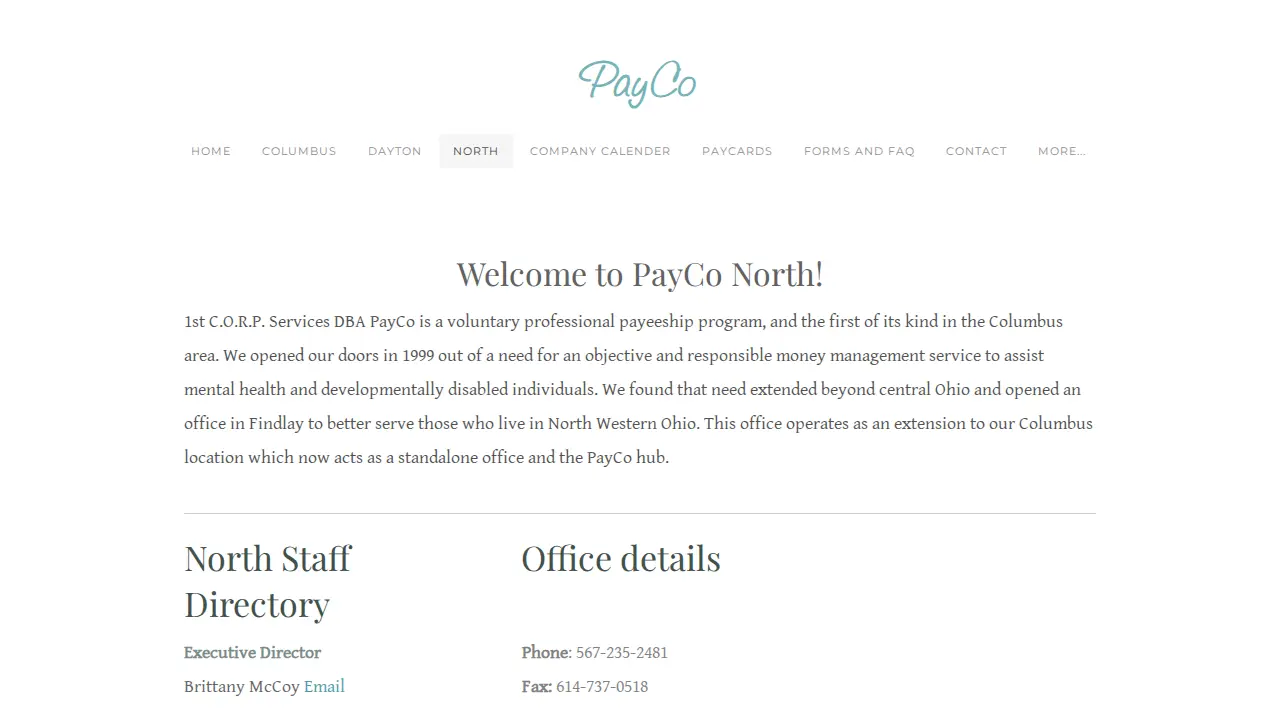 PayCo page