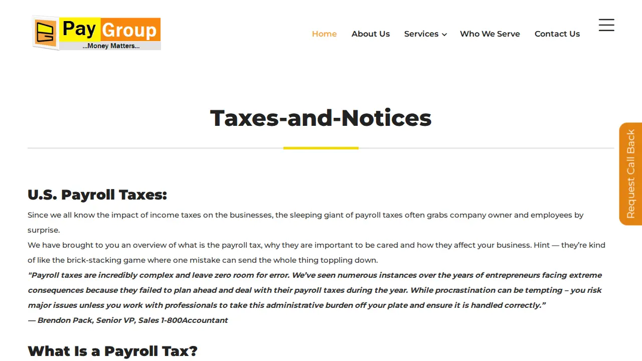 PayGroup Service LLC page