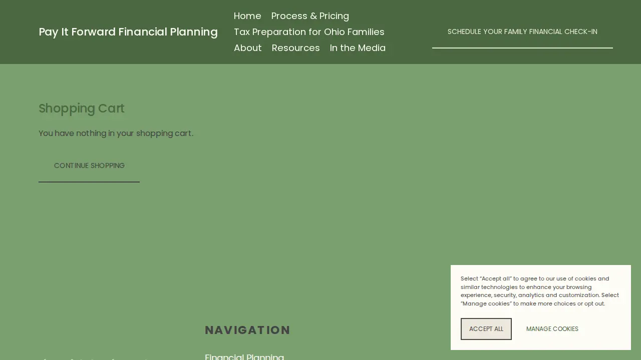 Pay It Forward Financial Planning page