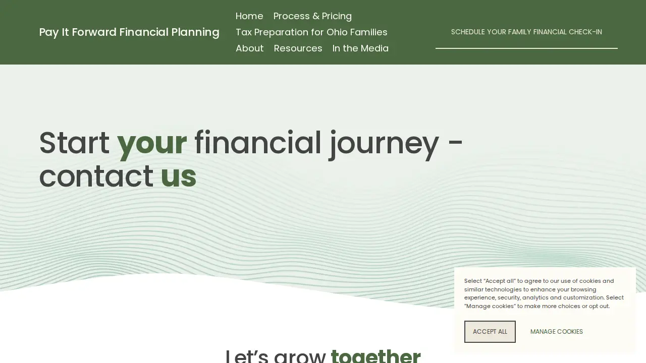 Pay It Forward Financial Planning page