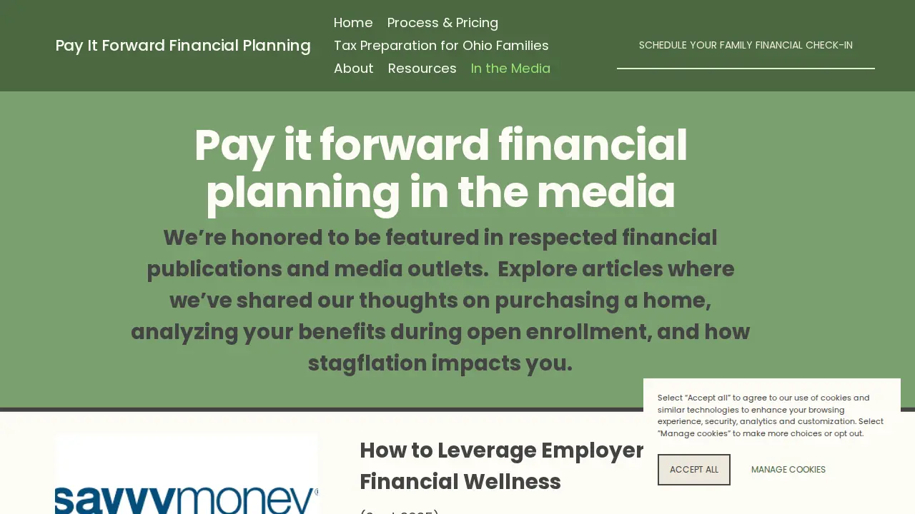 Pay It Forward Financial Planning page