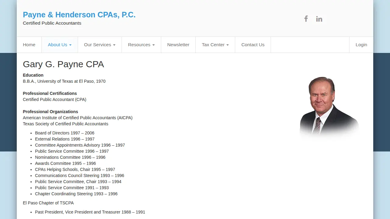 Payne and Henderson, CPAs, P.C. page