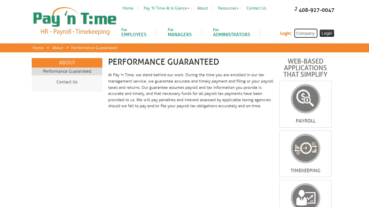Pay 'n Time page