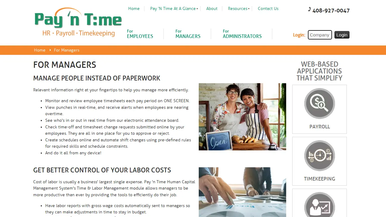 Pay 'n Time page