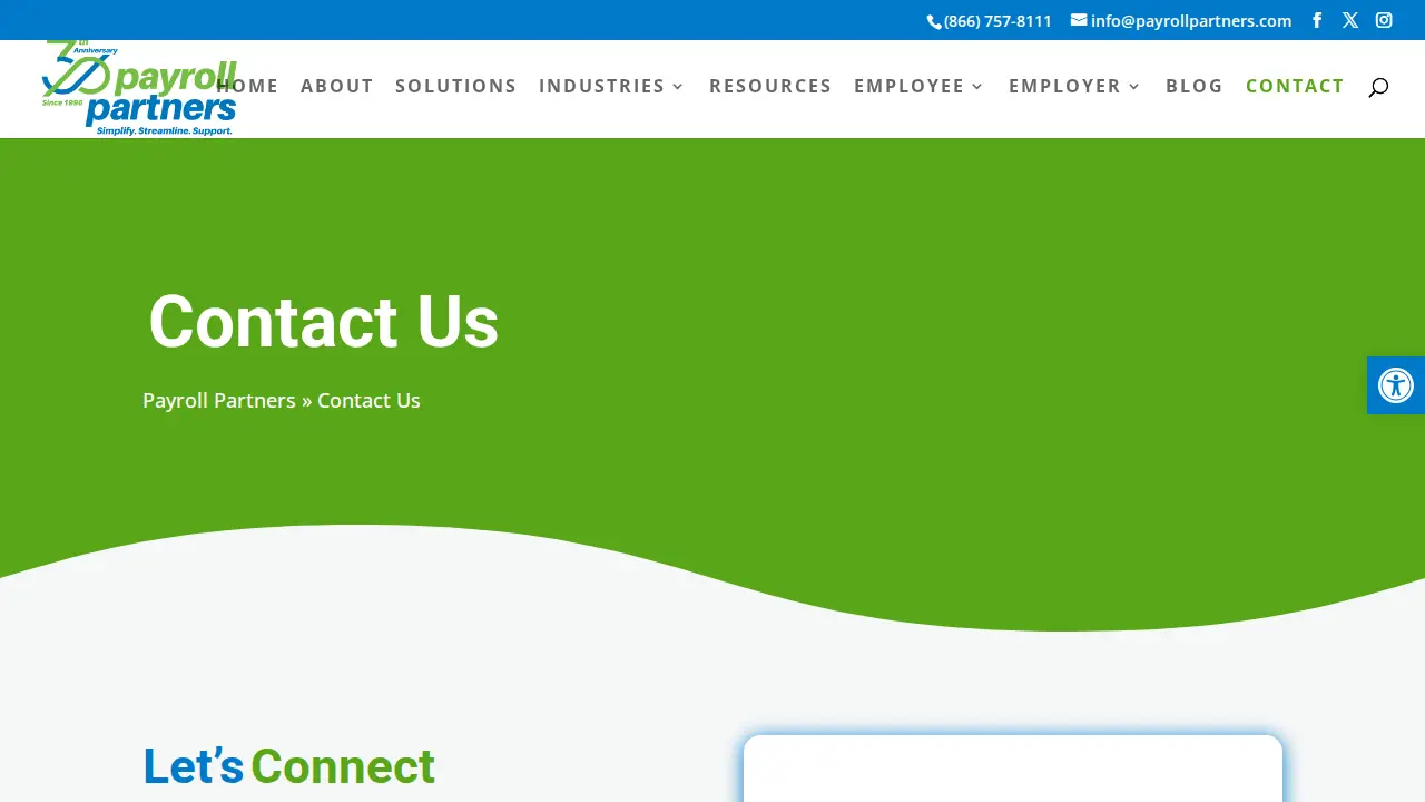 Payroll Partners page