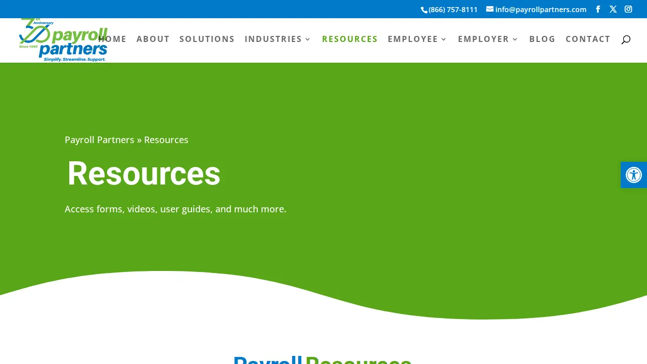 Payroll Partners page