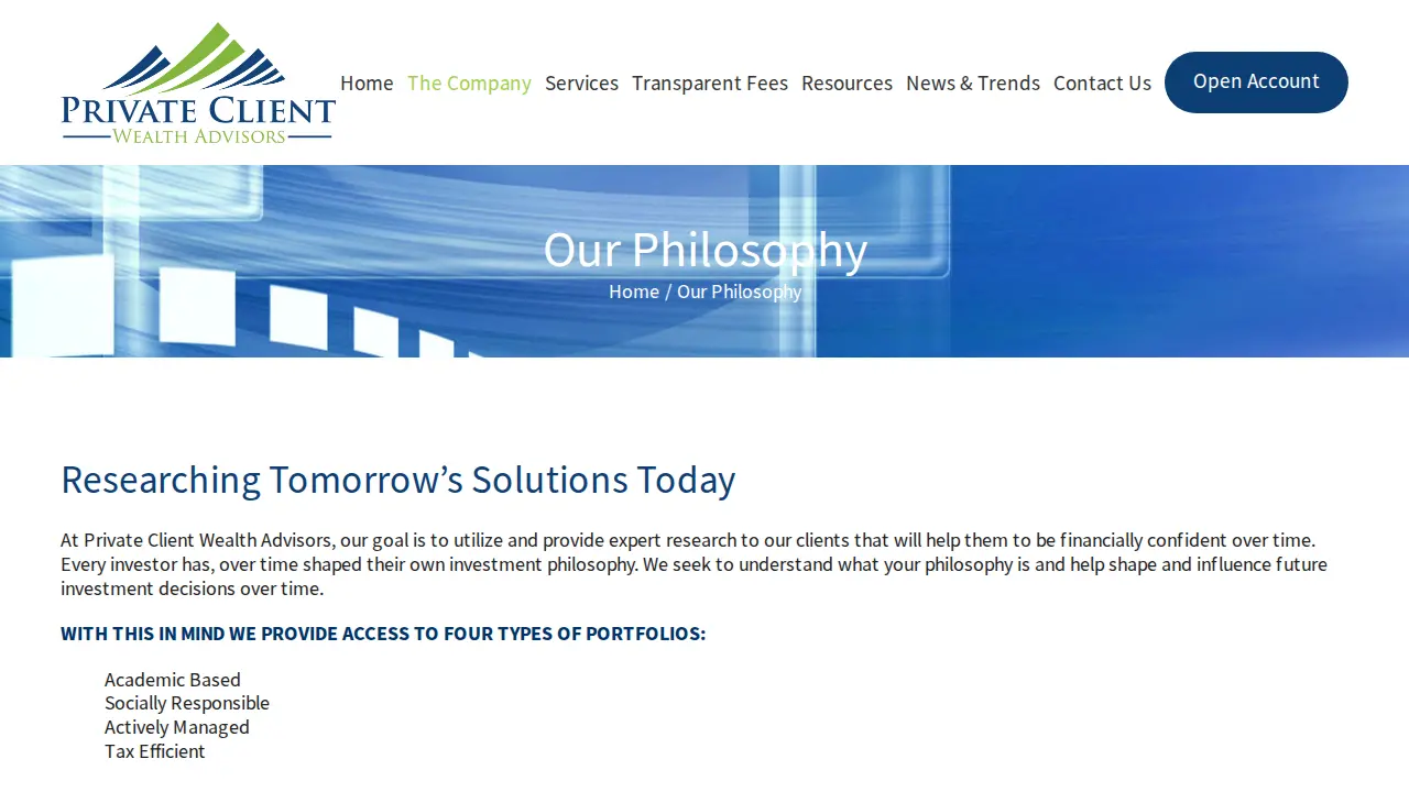 Private Client Wealth Advisors, LLC page