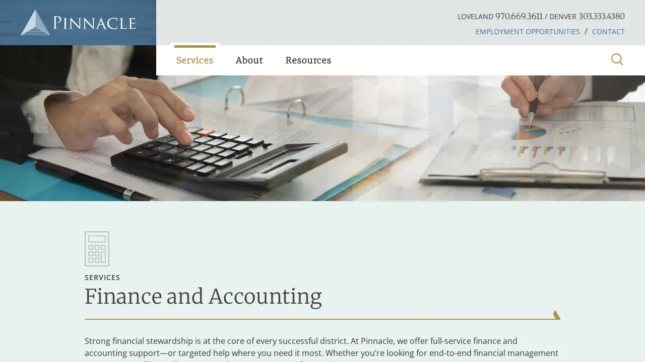 Pinnacle Consulting page
