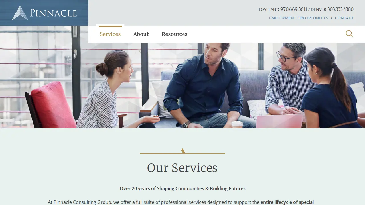 Pinnacle Consulting page