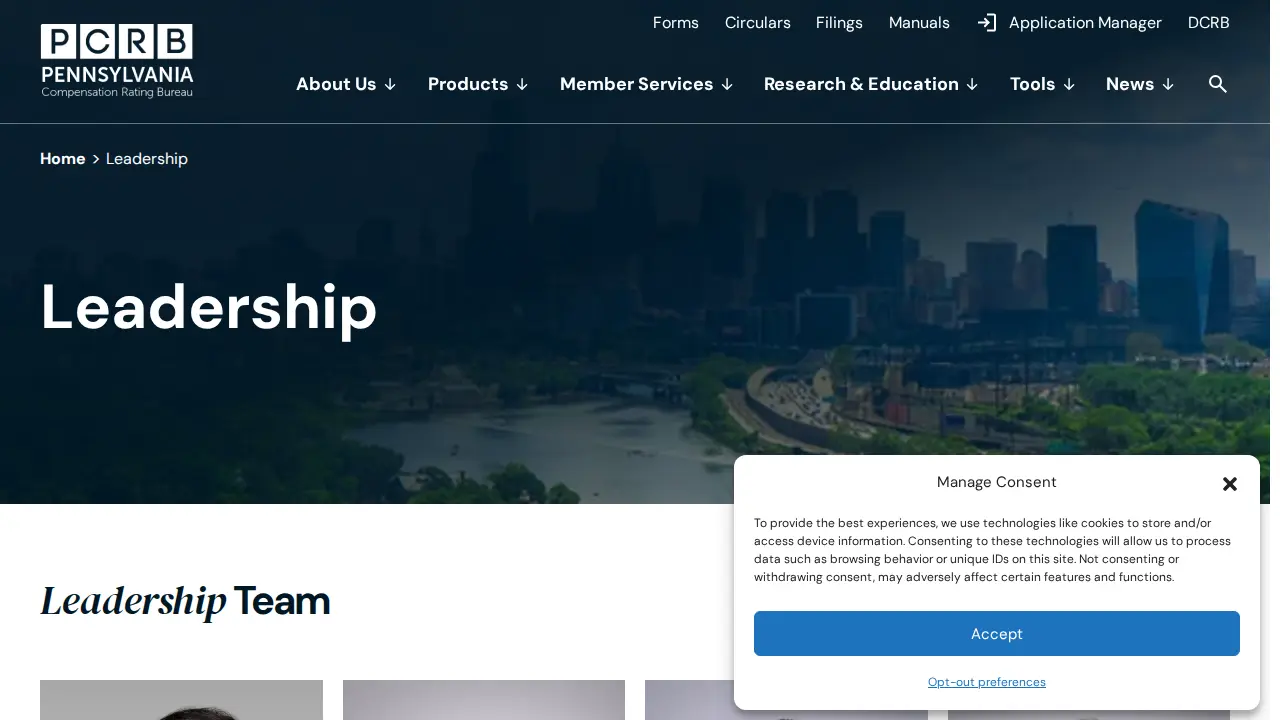 Pennsylvania Compensation Rating Bureau page