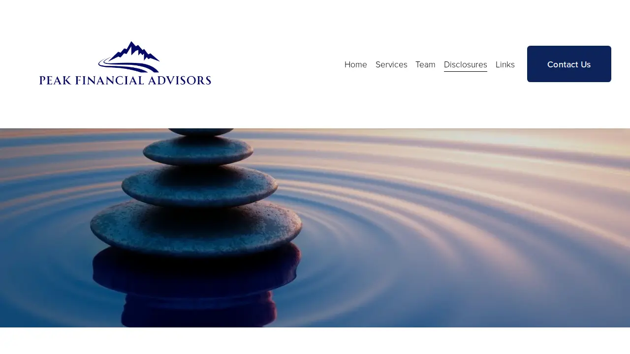 Peak Financial Advisors page